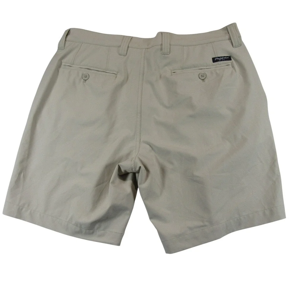 Flag & Anthem Mens Shorts 32 x 8 Madeflex Performance Beige Stretch Polyester
